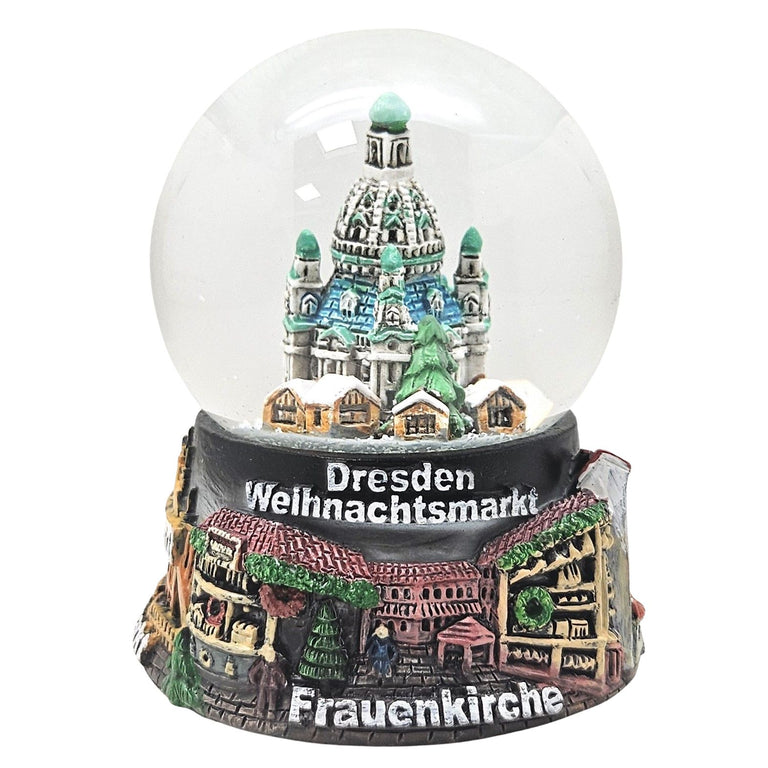 Souvenir Schneekugel Weihnachtsmarkt  Dresden Rathaus B: 6,5 H: 8,5