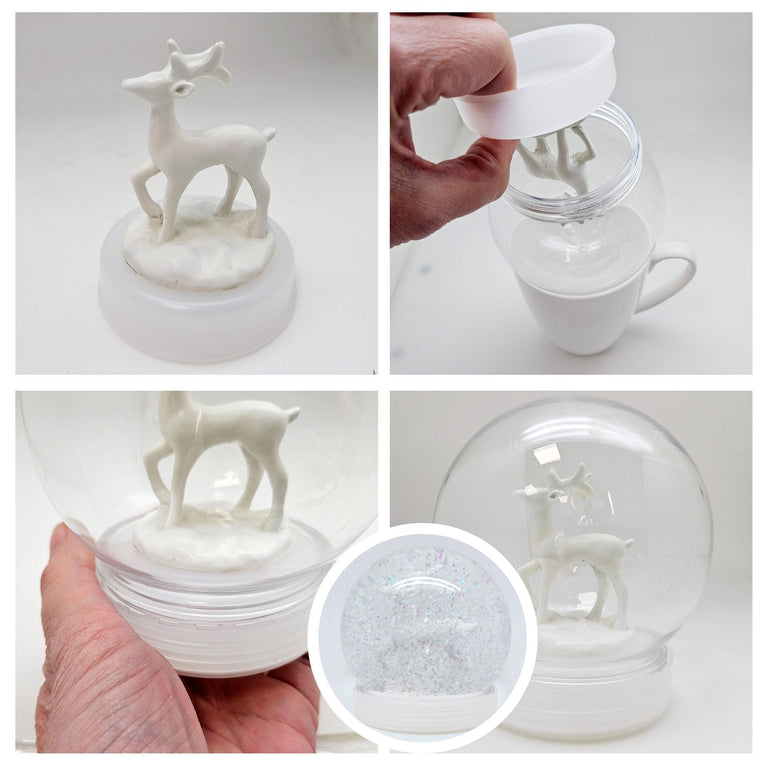 DIY Schneekugel-Set „Party-Pack“ (5er Vorteilspack) 80 rund mit Schraubverschluss - Schneekugelhaus