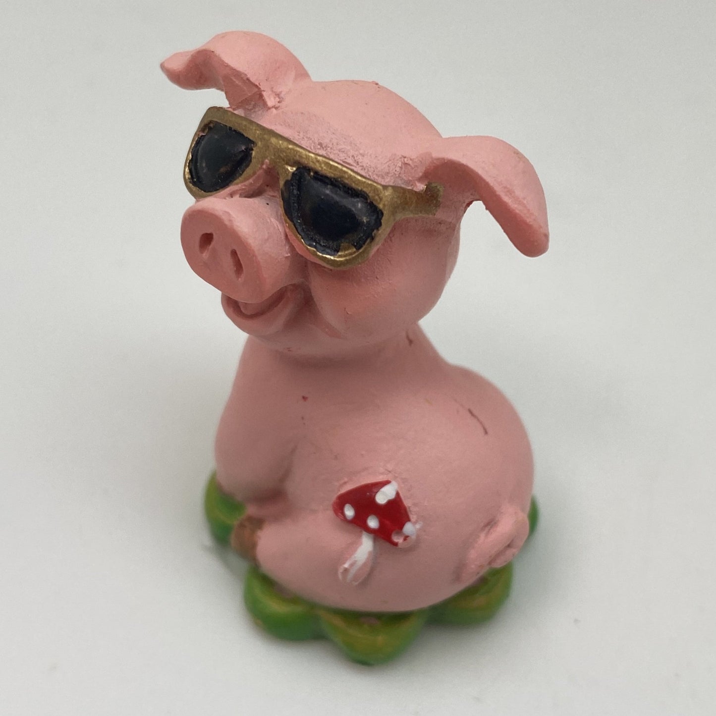 Innenmodell "Schwein mit Fliegenpilz-Marke" - 40 x 45 mm - Schneekugelhaus