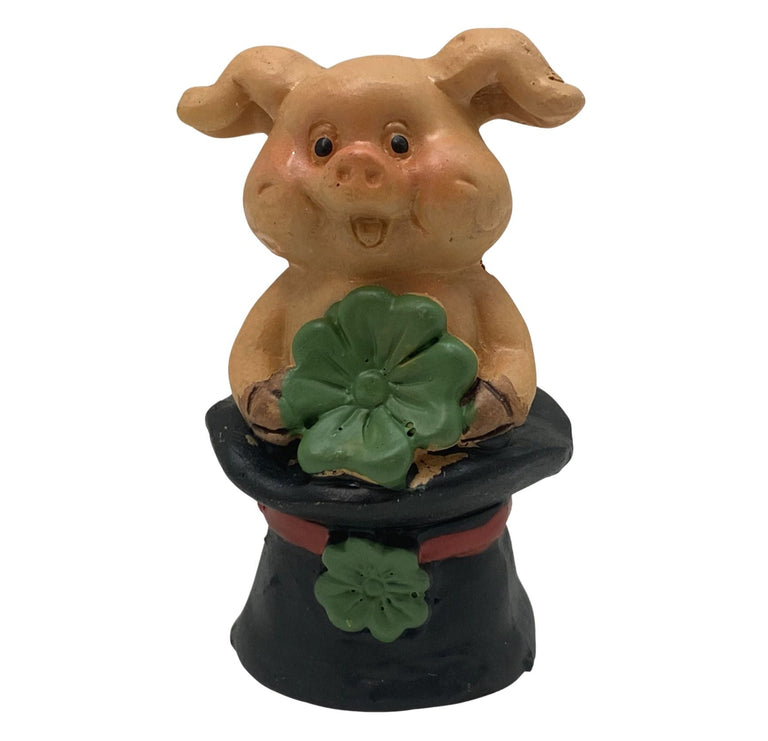 Innenmodell "Schwein mit Kleeblatt" - 30 x 47 mm - Schneekugelhaus