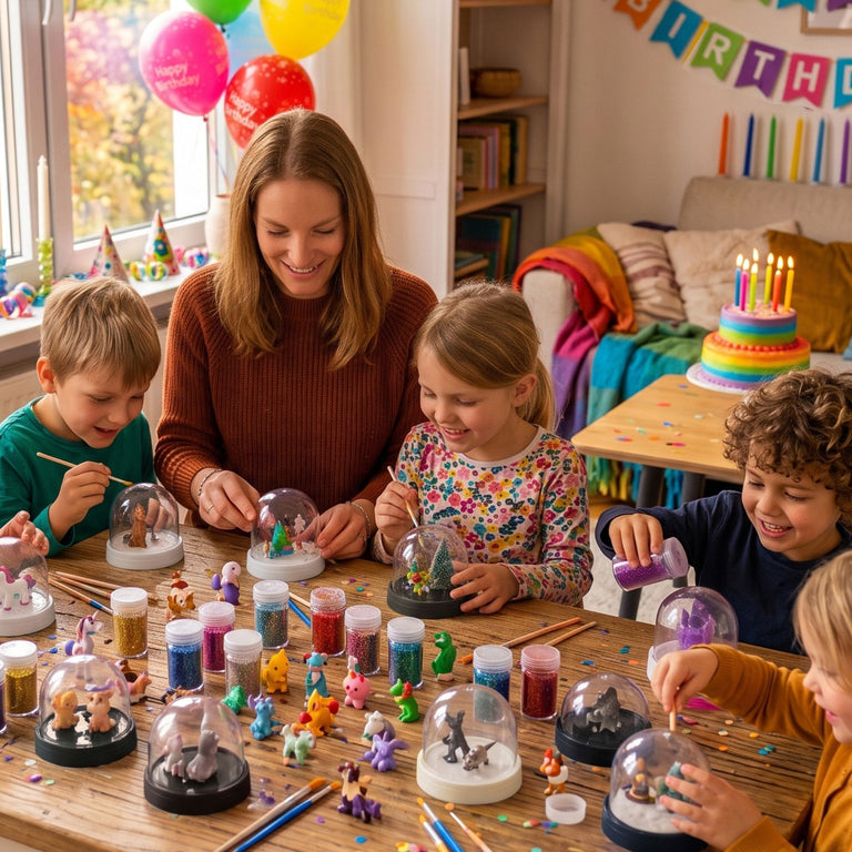 DIY Schneekugel-Set „Party-Pack“ (5er Vorteilspack) 80 rund mit Schraubverschluss