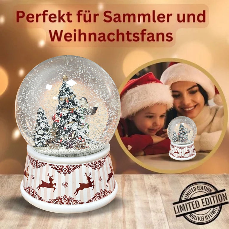 Nostalgische Schneekugel Weihnachtlicher Hüttenzauber 100 mm Durchmesser mit Spieluhr - Schneekugelhaus