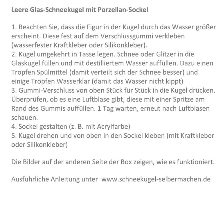 100mm DIY Schneekugel Bastelset gold - Schneekugelhaus