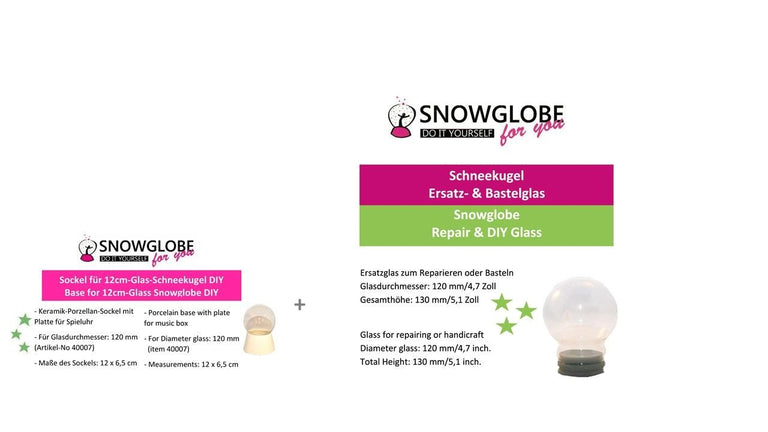 120mm DIY-Schneekugel Bastelset gold - Schneekugelhaus